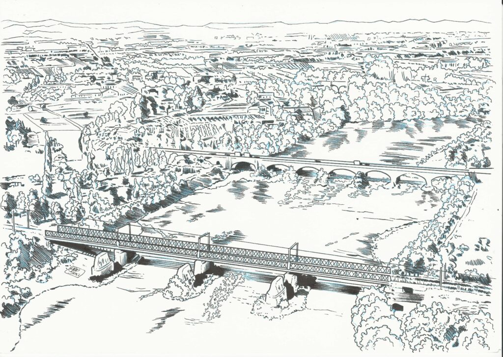 Ángulo de cámara picado, línea de horizonte alta.