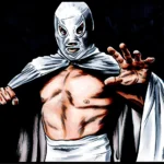 Ilustración tradicional de El Santo por Yen San, realizada con tinta y rotuladores COPIC