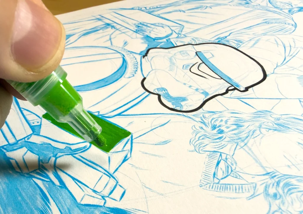 Prueba del rotulador recargable de Temu sobre papel Bristol 240g