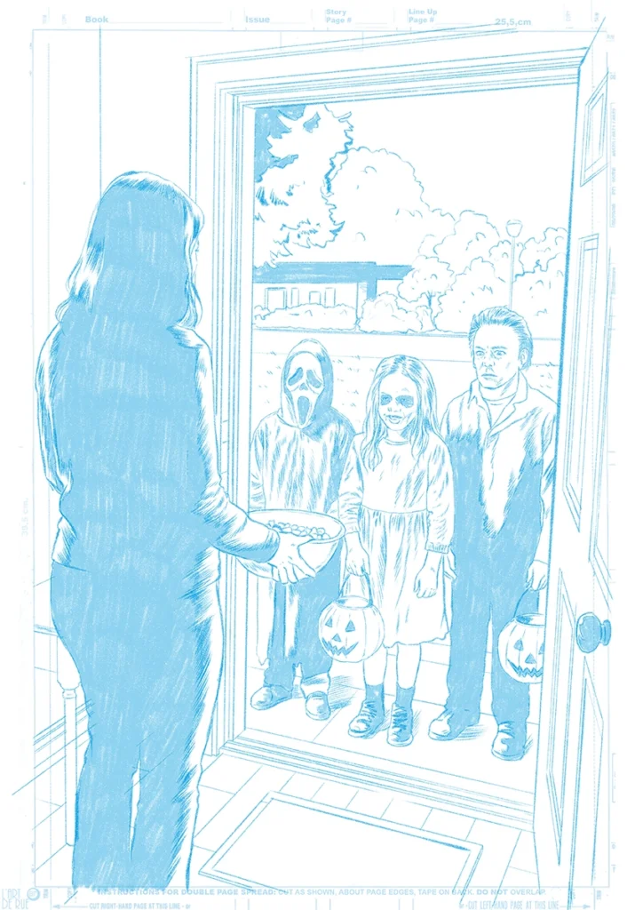 Boceto digital de la ilustración de Halloween realizada por Yen San en Clip Studio Paint.