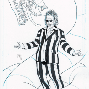 Ilustración Original Beetlejuice Beetlejuice | Tinta A3 | Yen San - Exclusiva Cinesa