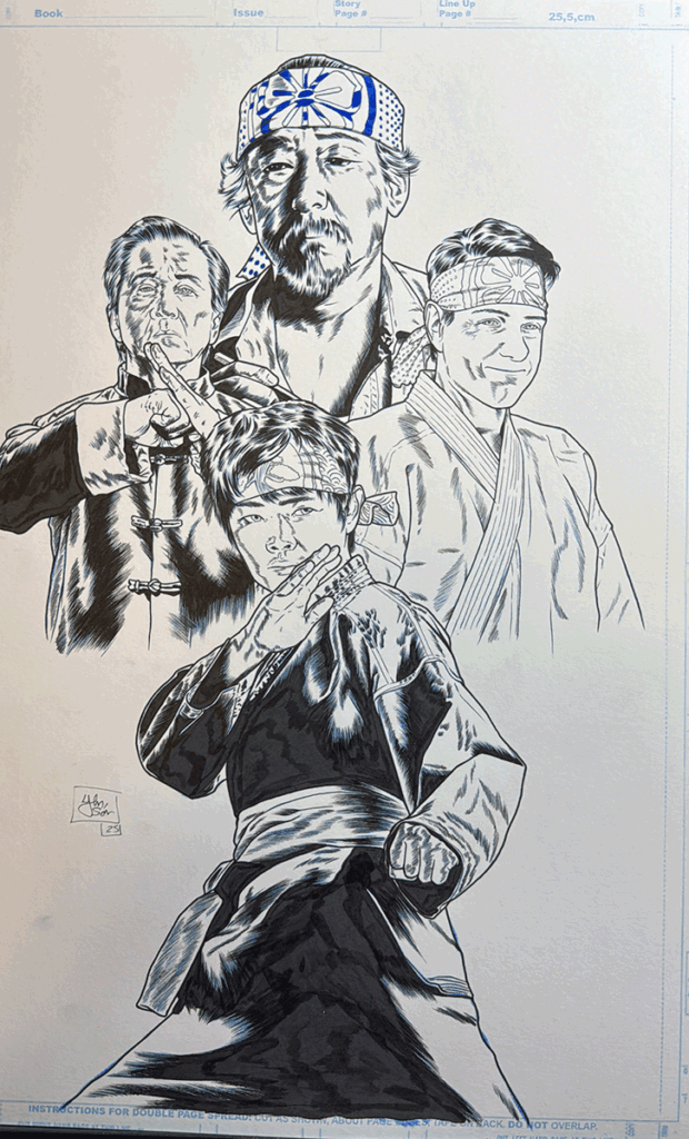 Ilustración Karate Kid Legends completamente entintada